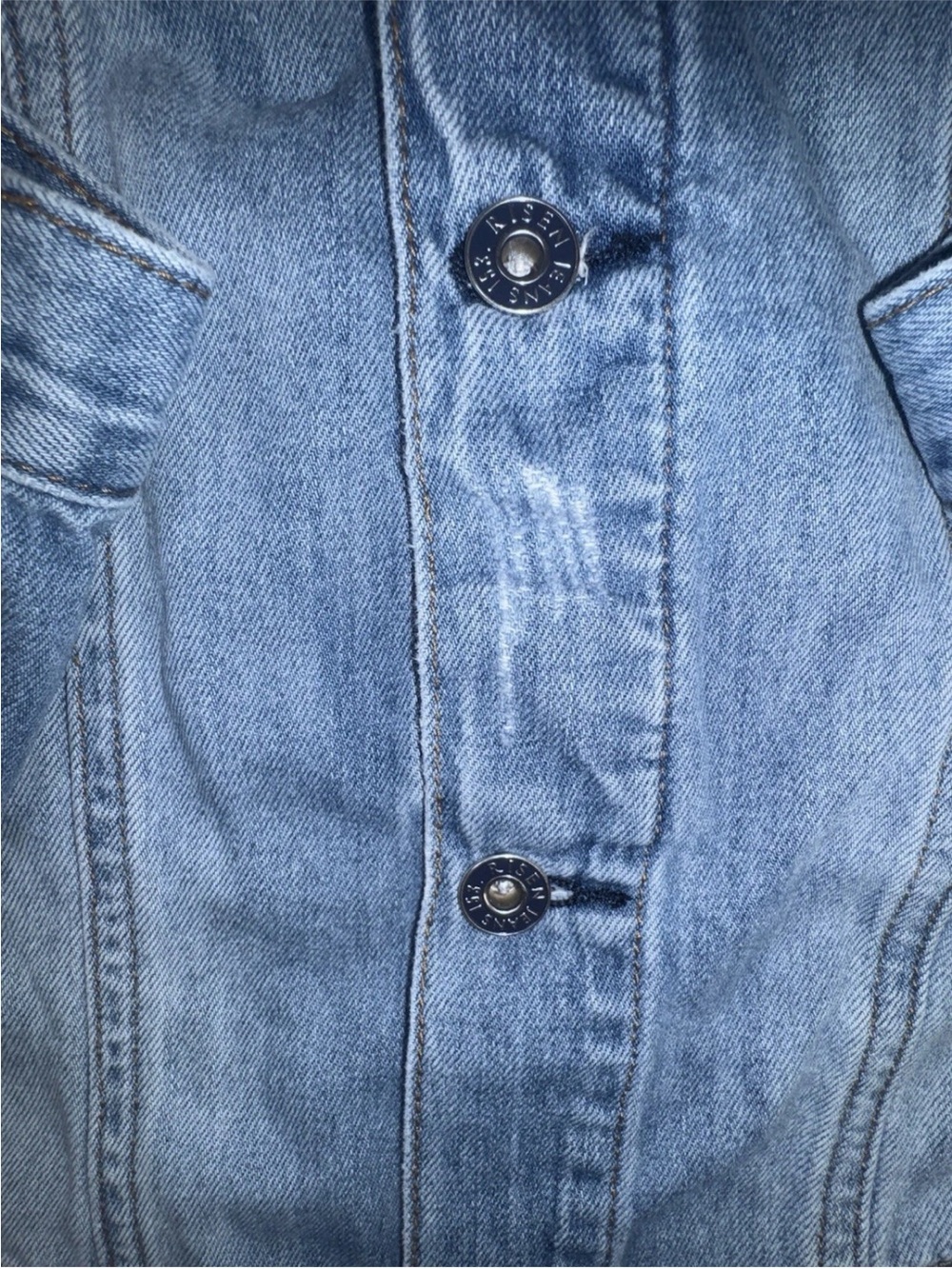 Risen Los Angeles Womens Denim Jacket Large Light Wash Distressed NWT Jean - Picture 8 of 12